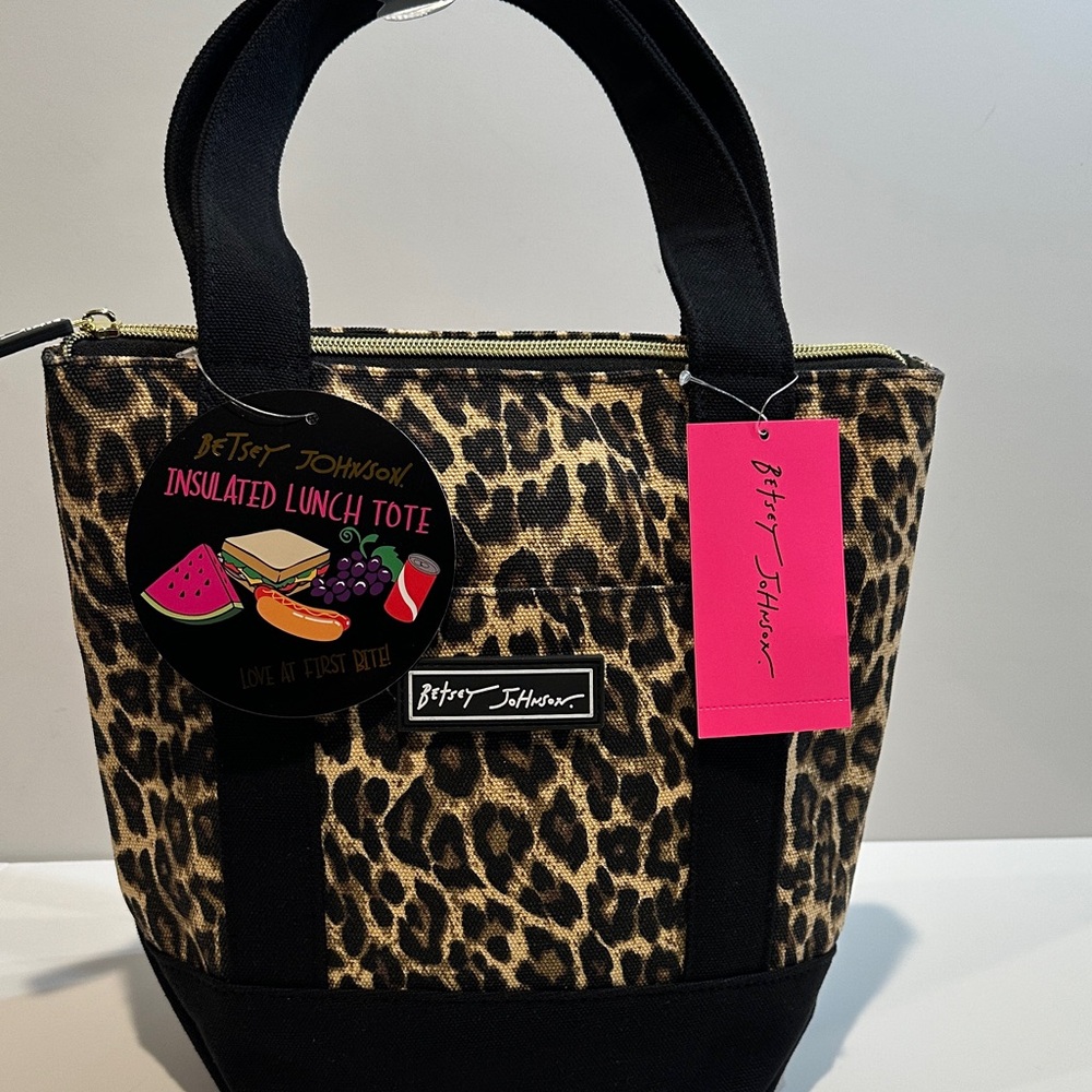 NWT Betsey Johnson Insulated Lunch/Dinner/Breakfast/Snacks Tote Bag W/Zipper Top